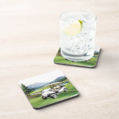 Dessous-de-verre Panier de golf sur aquarelle verte (Côté Droit)