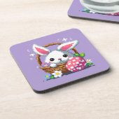 Dessous-de-verre Panier de Pâques Bunny 8 bits pixel art (Côté gauche)