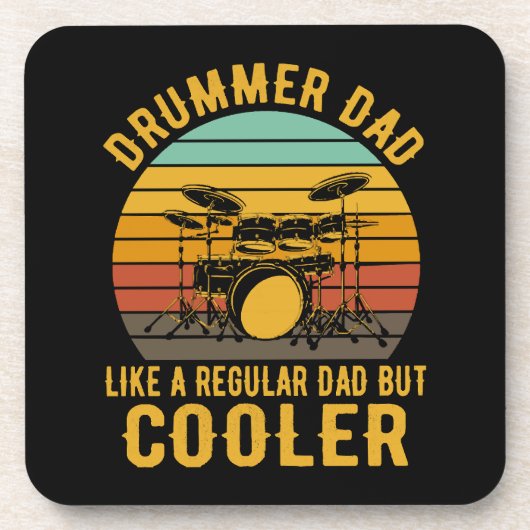 Dessous-de-verre Papa batteur comme un papa normal mais plus cool (Devant)