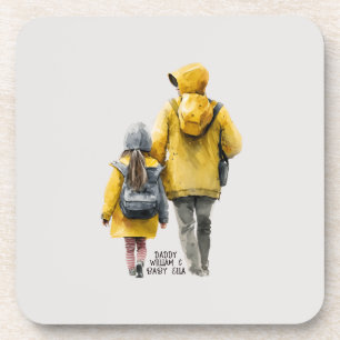 Dessous-de-verre Papa et filles personnalisées (15 ans)