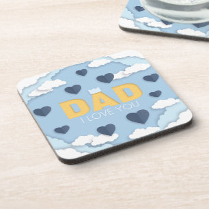 Dessous-de-verre Papa, je t'aime, fête des pères cadeau