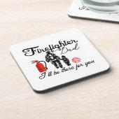 Dessous-de-verre Papa pompier | Cadeaux de Fête des pères (Côté gauche)