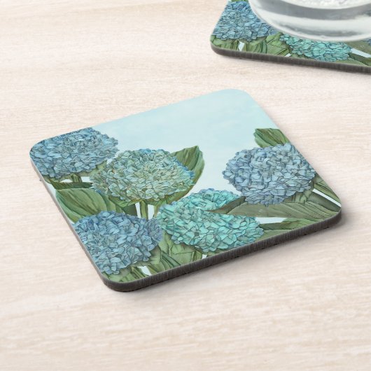 Dessous de verre papier Carré Blue Hydrangea (Côté gauche)