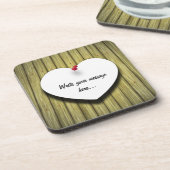 Dessous-de-verre Papier Coeur manuscrit Script rustique (Côté gauche)