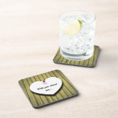 Dessous-de-verre Papier Coeur manuscrit Script rustique (Côté Droit)