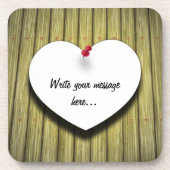 Dessous-de-verre Papier Coeur manuscrit Script rustique (Devant)