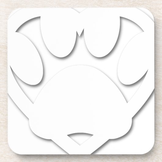 Dessous-de-verre Papier Coupe Chien Paw Et Forme Coeur (Devant)