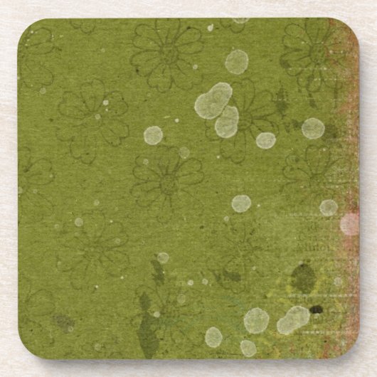 Dessous-de-verre Papier peint vert vintage Daisy (Devant)