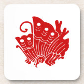 Dessous-de-verre Papillon asiatique Japonais Conception Kamon (Devant)