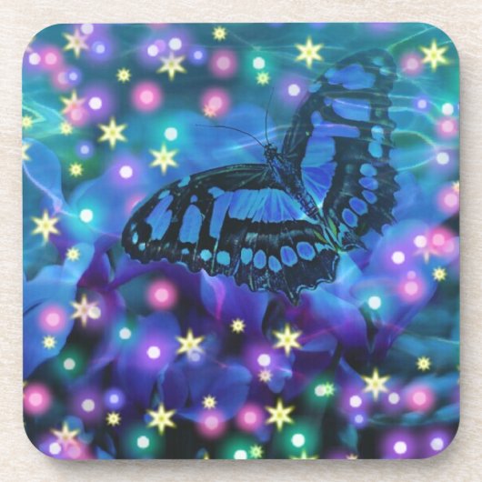 Dessous-de-verre Papillon bleu magique (Devant)