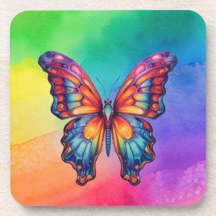 Dessous-de-verre Papillon Bleu Orange Ailes