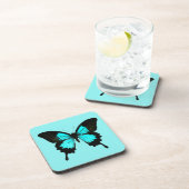 Dessous-de-verre Papillon - bleu turquoise et noir (Côté Droit)
