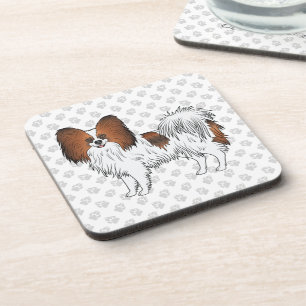 Dessous-de-verre Papillon de dessin animé couleur sable rouge sur m