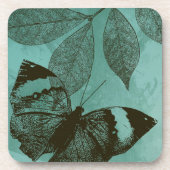 Dessous-de-verre Papillon de feuilles vertes (Devant)