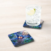 Dessous-de-verre Papillon de printemps sur Fleur bleue (Côté Droit)