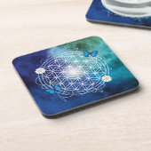 Dessous-de-verre papillon fleur de vie (Côté gauche)