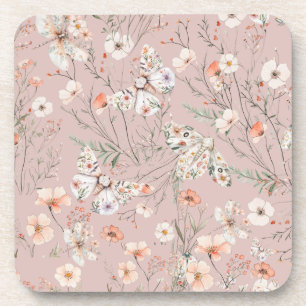 Dessous-de-verre Papillon floral Fleur sauvage Boho