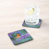 Dessous-de-verre Papillon Monarque sur Fleur violette lilas (Côté Droit)