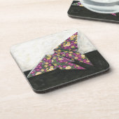 Dessous-de-verre Papillon Origami sur papier floral (Côté gauche)