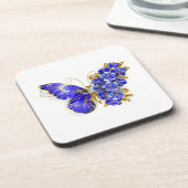 Dessous-de-verre Papillon saphir à fleurs (Côté gauche)