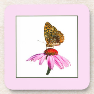 Dessous-de-verre Papillon sur confleur pourpre
