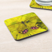 Dessous-de-verre Papillon sur jaune (Côté gauche)