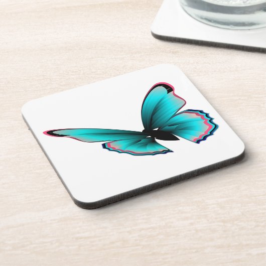 Dessous-de-verre Papillon turquoise (Côté gauche)