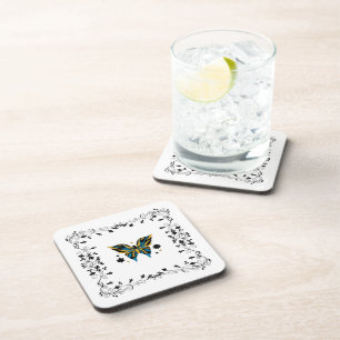 Dessous-de-verre Papillonnement Fantaisiste – Art Floral Papillon B