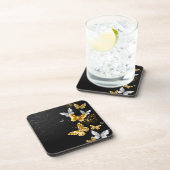 Dessous-de-verre Papillons blancs et dorés (Côté Droit)