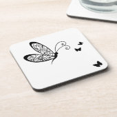 Dessous-de-verre Papillons en dentelle noire 1 (Côté gauche)