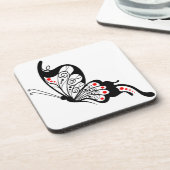 Dessous-de-verre Papillons en dentelle noire 2 (Côté gauche)