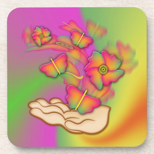 Dessous-de-verre Papillons & Fleurs (Devant)