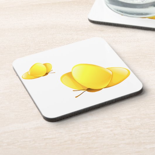 Dessous-de-verre Papillons jaunes simples (Côté gauche)