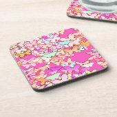 Dessous-de-verre Papillons, roses multiples et profondes (Côté gauche)