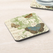 Dessous-de-verre Papillons sur Partition avec Design Floral (Côté gauche)
