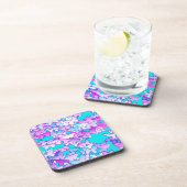 Dessous-de-verre Papillons, violet et turquoise (Côté Droit)