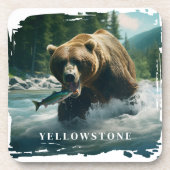 Dessous-de-verre Pâque de boisson de l'ours jaune (Devant)
