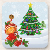 Dessous-de-verre Pâques de boisson aux elfes de Noël adorables (Devant)