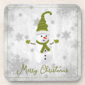 Dessous-de-verre Pâques de boisson verte mignonne Snowman (Devant)