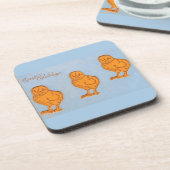 Dessous-de-verre Pâques Salutations poussins en Bleu (Côté gauche)