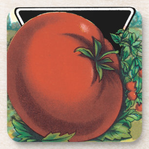 Dessous-de-verre Paquet de semences vintage Art Étiquette, Tomato P