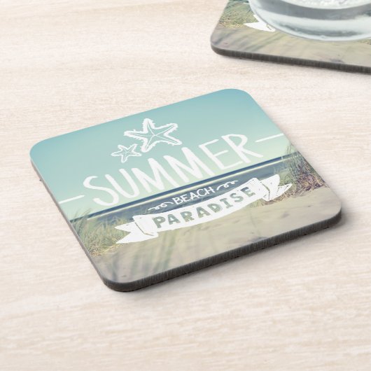 Dessous-de-verre Paradis de plage d'été (Côté gauche)