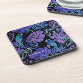 Dessous de verre paradisiaques de perroquets tropi (Côté gauche)