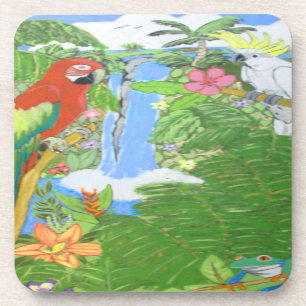 Dessous de verre paradisiaques tropicaux