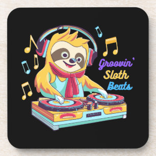 Dessous-de-verre Paresseux Beats rétro vintage vibrant