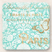 Paris Gold Design vintage Avec Papillon