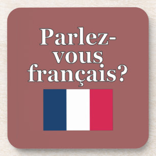 Dessous-de-verre Parles-tu français ? en français. Fanion