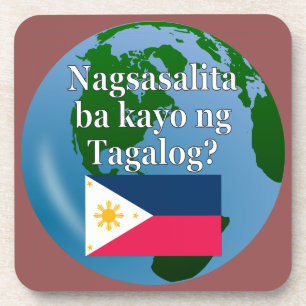 Dessous-de-verre Parlez-vous le tagalog ? en tagalog. Drapeau et gl