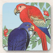 DESSOUS-DE-VERRE PARROIS BLEU ROUGE (Devant)