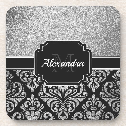 Dessous-de-verre Parties scintillant Damask (Devant)